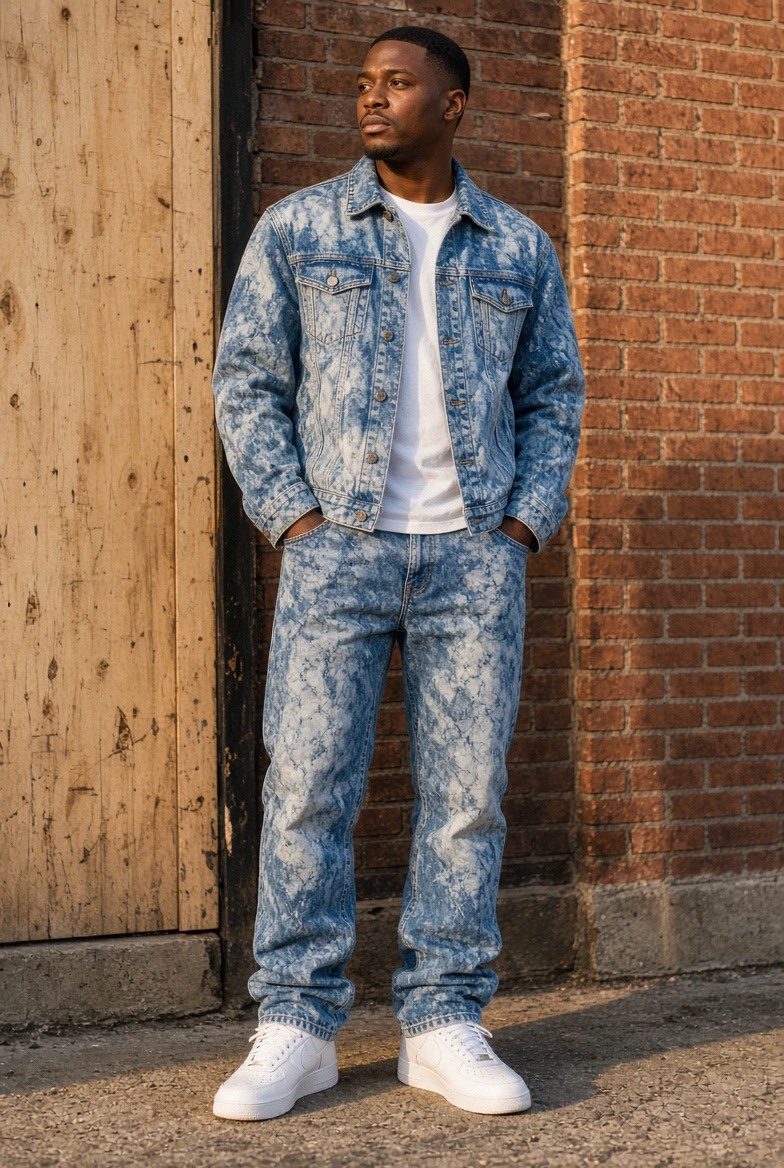 Acid Wash Denim Set