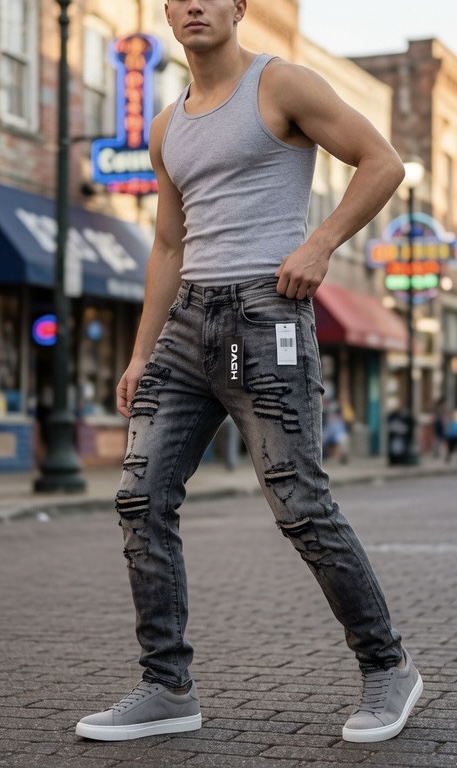Grey Distressed Jeans