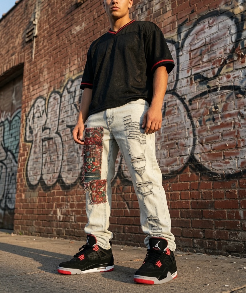 Rug Patch Distressed Jeans
