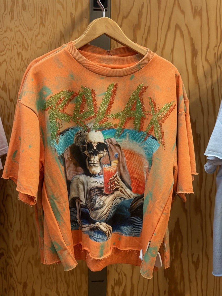 RELAX Orange Sequin Tee