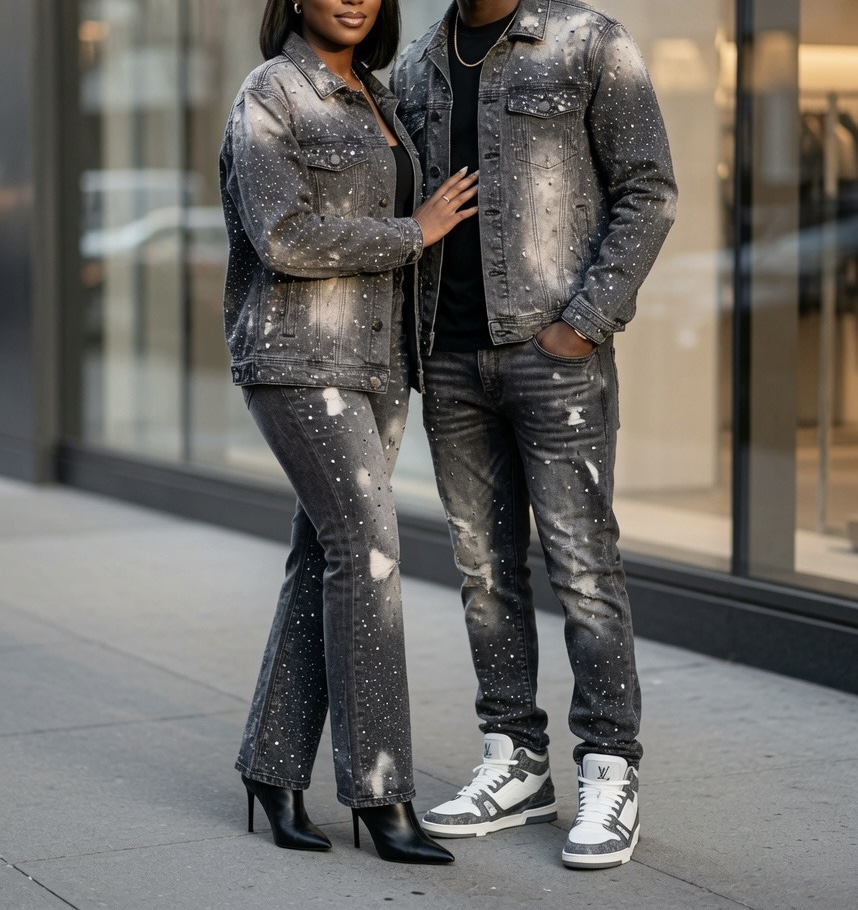 Rhinestone Denim Couple