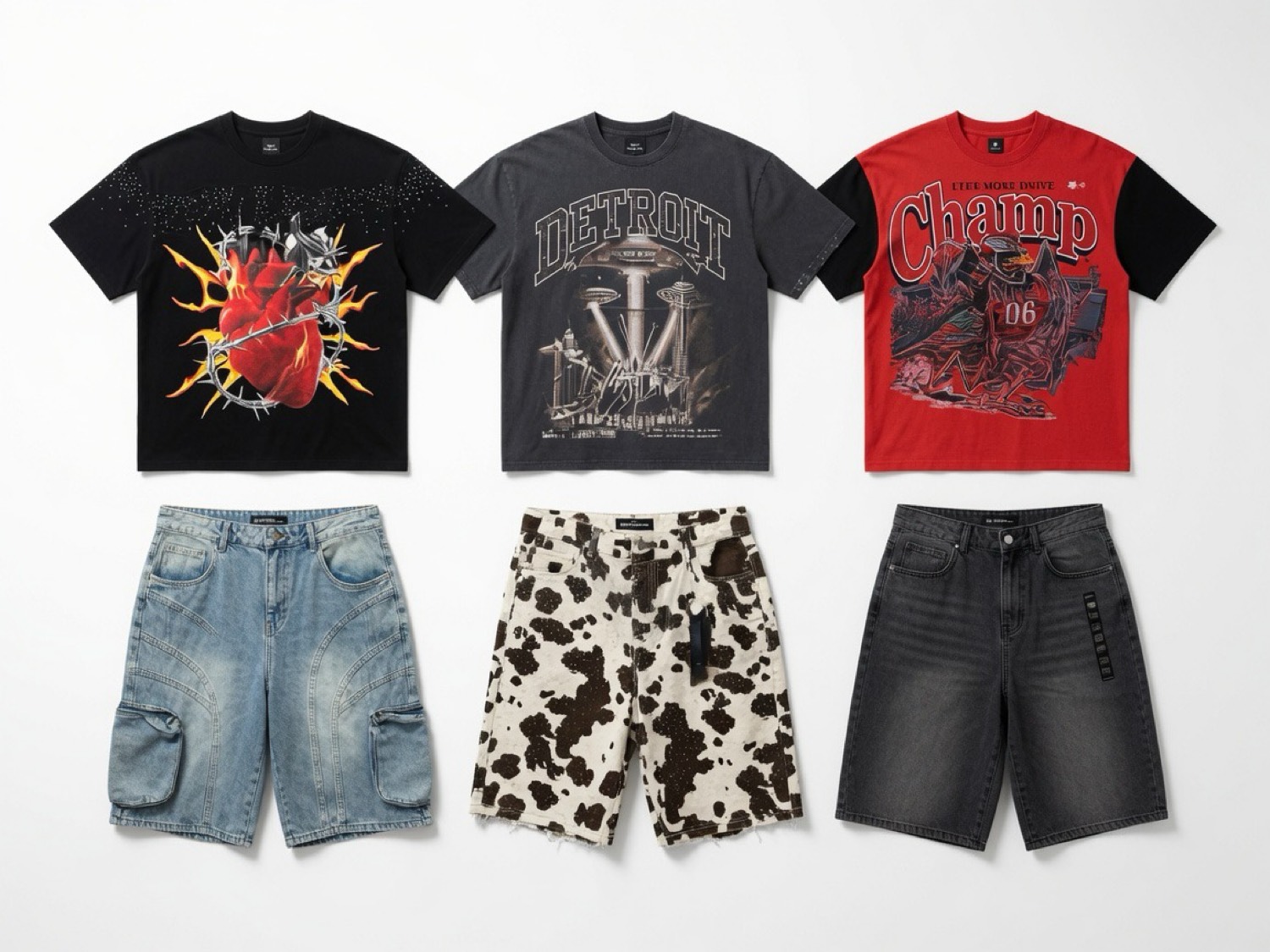 Tees and Shorts Flat Lay